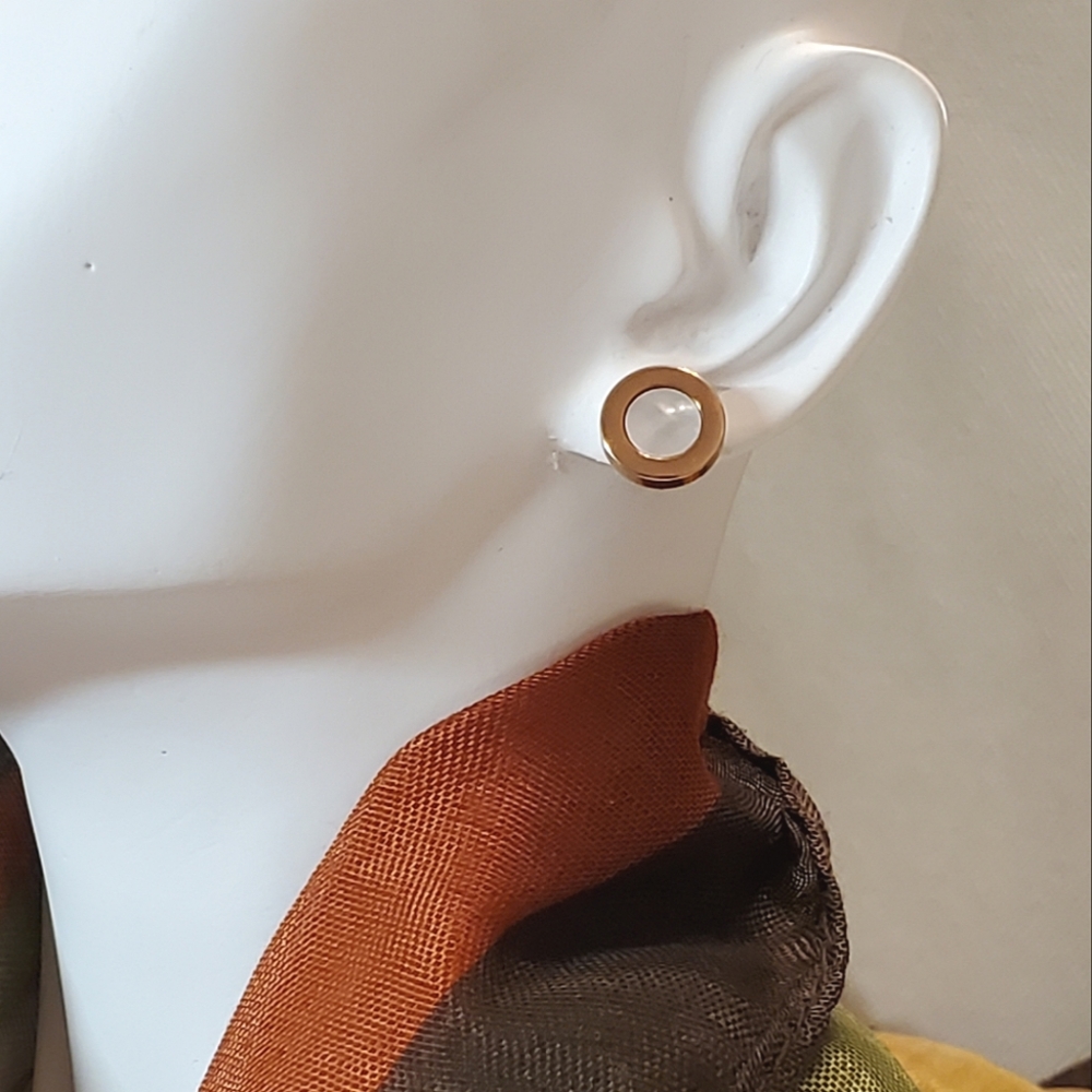 🌻 E 21C NEW Rosegold Pearlescent Stud Earrings - Picture 1 of 6